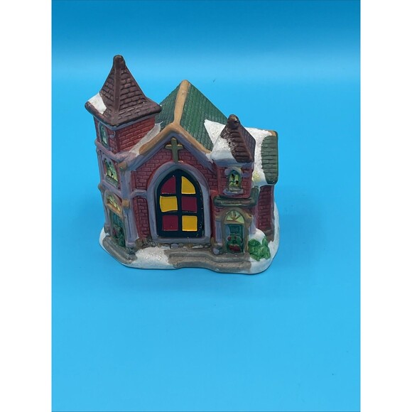 Wellington Square Church Red Brick Cobblestone Corner 65909CRB U1 Winter Snowy - Picture 6 of 7